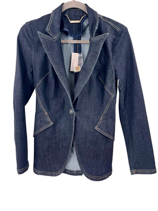 White House Black Market Jackets & Blazers - WHBM Women's Dark Vancouver Rinse Editor Denim Blazer NWT Size 4